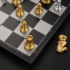 Crafted Chesspiece Portable Magnetic Chess Travel Chess Board Set With Folding Chess Game ABS Educational Toys For Kids Adults Beginner Chess Set In Toys ( Color : Gold , Size : Large ) 12 Crafted Chesspiece Portable Magnetic Chess Travel Chess Board Set With Folding Chess Game ABS Educational Toys For Kids Adults Beginner Chess Set In Toys ( Color : Gold , Size : Large ) -Folkmanis Toys Shop 412o1YU3yqL
