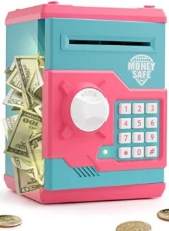 PLAYSHEEK Piggy Bank For Girls Boys Large Electronic Money Coin Banks With Password Protection, Automatic Paper Money Scroll Saving Box, Great Gift For Kids (Black-Red) 22 PLAYSHEEK Piggy Bank For Girls Boys Large Electronic Money Coin Banks With Password Protection, Automatic Paper Money Scroll Saving Box, Great Gift For Kids (Black-Red) -Folkmanis Toys Shop 412xM 8TUL. AC
