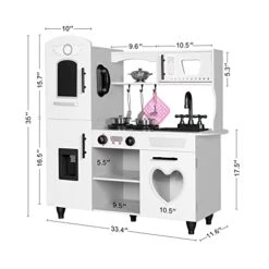 TaoHFE Kitchen Set For Kids Wooden Play Kitchen Toy Kitchen Sets For Boys Gift White Kitchen For Toddlers Kids Kitchen Playset Toys Kitchen Set For Kids Age 3+ Pretend Play With Lights & Sounds(White) 13 TaoHFE Kitchen Set For Kids Wooden Play Kitchen Toy Kitchen Sets For Boys Gift White Kitchen For Toddlers Kids Kitchen Playset Toys Kitchen Set For Kids Age 3+ Pretend Play With Lights & Sounds(White) -Folkmanis Toys Shop 412yAw29JaL