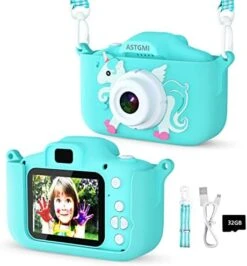 Kids Camera,Upgrade HD Digital Camera For Toddlers, Kid Camera Toys For 4 Year Old Girls Boys, Christmas Birthday Gifts For Age 3 4 5 6 7 8 9 10 Year Old With 32GB SD Card & Silicone Cover (Blue) -Folkmanis Toys Shop 413Jca5wQNL. AC