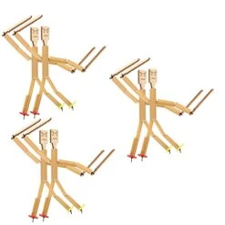 SAFIGLE 6 Sets DIY Pull Doll Dolls Set Craft Sets Kids Suits DIY Toy Kit Hand Made Puppet Kit Desktop Fighting Puppet Bamboo Bamboo Material Package Child Craft Kit For Kids