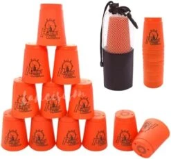 Lancisism 48Pcs Quick Stacking Cups Set, BPA-Free Material Sports Training Stacking Cup Game, Classic Family Game For Kids Adults Family, Great Gift Idea (Blue & Green & Purple & Red) -Folkmanis Toys Shop 413T1ePVDLL. AC