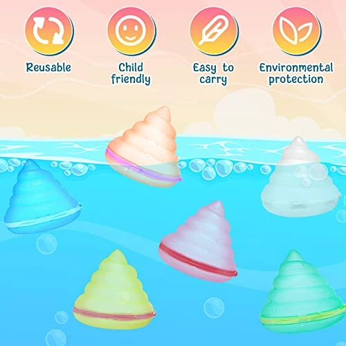 Reusable Water Balloons For Kids, 12 Pcs Magnetic Water Balloons Self-Sealing Pool Toys, Refillable Water Balloons For Outoor Water Fight Games, Summer Toys For Beach Yard Garden (Poop) 9 Reusable Water Balloons For Kids, 12 Pcs Magnetic Water Balloons Self-Sealing Pool Toys, Refillable Water Balloons For Outoor Water Fight Games, Summer Toys For Beach Yard Garden (Poop) - Image 7