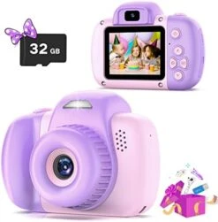 Goopow Mini Kids Camera Toys For 3 4 5 6 7 8 Year Old Girls Boys, Toddler Children Digital Video Camcorder Camera, Best Chritmas Birthday Festival Gift For Kids - 32G SD Card Included -Folkmanis Toys Shop 413hlK4 eFL. AC