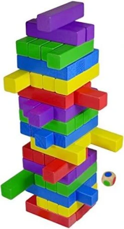 CoolToys Timber Tower Wooden Block Stacking Game – Color Match Playset (60 Pieces) -Folkmanis Toys Shop 413kqc349SL. AC