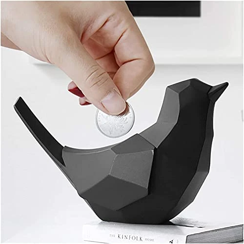 Piggy Bank For Boys Girls Kids Money Box Resin Piggy Bank Figurine Craft For Home Decoration Toy For Child Kid Piggy Banks Bird Piggy Banks Furniture Games (Color : Black) 7 Piggy Bank For Boys Girls Kids Money Box Resin Piggy Bank Figurine Craft For Home Decoration Toy For Child Kid Piggy Banks Bird Piggy Banks Furniture Games (Color : Black) - Image 5