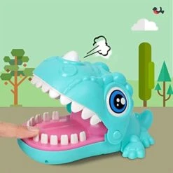 Plastic Finger Bites Toy Dinosaur Dog Hippo Shaped Biting Finger Game, Adults Kids Funny Finger Games Desktop Interactive Trick Toy For Home Party (Green) -Folkmanis Toys Shop 4145oMQobQL. AC