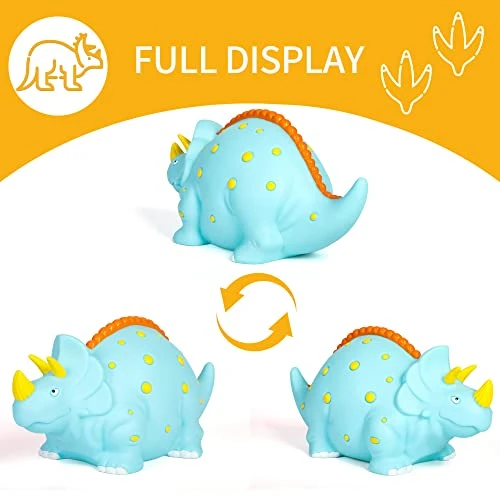 H&W Triceratops Piggy Bank, Large Dinosaur Money Bank, Shatterproof First Coin Bank & Birthday Gift Kids Boys Girls Home Decoration(Blue) 4 H&W Triceratops Piggy Bank, Large Dinosaur Money Bank, Shatterproof First Coin Bank & Birthday Gift Kids Boys Girls Home Decoration(Blue) - Image 2