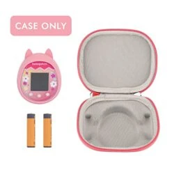 Qiteyz Portable Mini Toy Carrying Storage Case,Silicone Cover Case Compatible With Tamagotchi Pix Virtual Pet - 2 In 1(Case Only) (Pink) -Folkmanis Toys Shop 414K5anbcnL