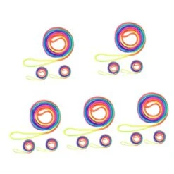 TOYANDONA Kidcraft Playset 5 Sets Colored Rope Stretchy Chinese Finger Cats Cradle String Game Finger Rope Game Hand Game Finger Strings Rope Desk Fabric Cooperate