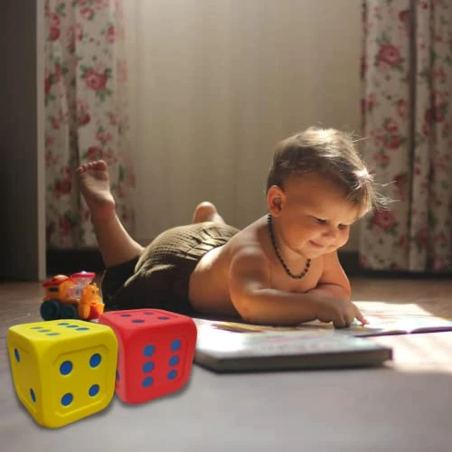 Macro Giant 6 Inch PU Foam Jumbo Big Playing Dice, Set Of 4, Basic Color, Math Teaching, Teaching Aids, Board Games, Kid Toy 4 Macro Giant 6 Inch PU Foam Jumbo Big Playing Dice, Set Of 4, Basic Color, Math Teaching, Teaching Aids, Board Games, Kid Toy - Image 2