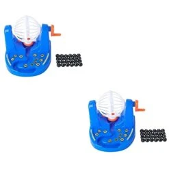 Totority 2 Sets Mini Bingo Hand Family Interactive Tennis Kids Desktop Table Cage Balls For Machine Suit Game Blue With Lottery Crank Tobots Toys Games Plastic Toy Party