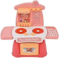 Drfeify Pretend Kitchen Game Set,Mini Size Kitchen Set With Sounds And Lights Educational Kids Cooking Toys Gifts Pretend Kitchen Game Set For Kids (888-19 Pink) -Folkmanis Toys Shop 414rUsfeT5L. AC