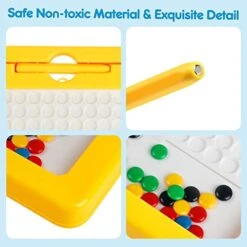Magnetic Drawing Board For Toddlers Large Doodle Board With Magnetic Pen And Colourful Beads Magnetic Dot Art Travel Toys For Toddlers 3 4 5 6 Year Old Boys Girls (12.5"x12.9") -Folkmanis Toys Shop 415DaNdZ1NL