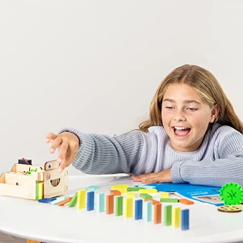KiwiCo - Domino Machine, Wooden Domino Set For Family Games With 100 Dominoes And Wood Domino Robot, For Kids Ages 9+ 4 KiwiCo - Domino Machine, Wooden Domino Set For Family Games With 100 Dominoes And Wood Domino Robot, For Kids Ages 9+ - Image 2