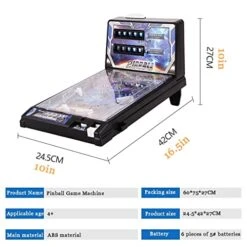 Olivy Portable Pinball Machine Tabletop Pinball Game, Mini Electronic Pinball Toy With Light And Music, Christmas Parent-Child Puzzle Game, Retro Arcade Machine -Folkmanis Toys Shop 416M877Z05L 1