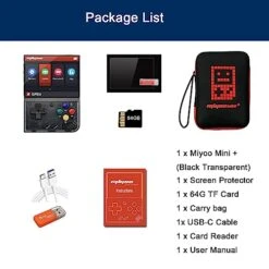 Miyoo Mini Plus Handheld Game Console 3.5 Inch Classic System Retro Video Games Consoles Portable Rechargeable Hand Held 64G With Case (Black) -Folkmanis Toys Shop 416OsCAVqbL