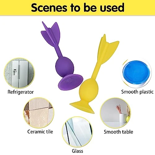 PartyGears 10 Pack Silicone Suck Darts With 1 Taget Fidget Suction Cup Sports Throwing Game Toy Sets Yellow And Purple, Outdoor Indoor Game Sporting 5 PartyGears 10 Pack Silicone Suck Darts With 1 Taget Fidget Suction Cup Sports Throwing Game Toy Sets Yellow And Purple, Outdoor Indoor Game Sporting - Image 3