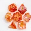 Sharp Edge Dice Set For DND For Dungeons And Dragons Ttrpg Games, Multi-Sided RPG Polyhedral Resin Roleplaying Games (Orange Red White) -Folkmanis Toys Shop 416geHrtiyL
