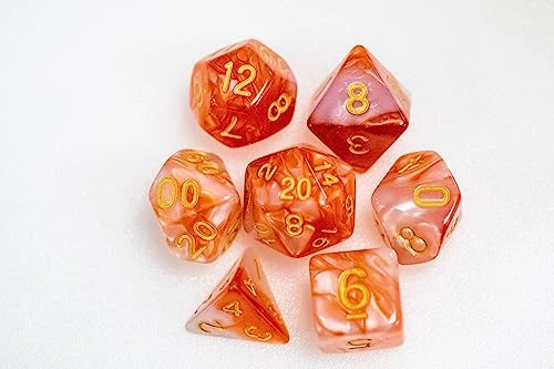 Sharp Edge Dice Set For DND For Dungeons And Dragons Ttrpg Games, Multi-Sided RPG Polyhedral Resin Roleplaying Games (Orange Red White) 3 Sharp Edge Dice Set For DND For Dungeons And Dragons Ttrpg Games, Multi-Sided RPG Polyhedral Resin Roleplaying Games (Orange Red White)