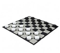 Mega Checker Plastic Set 10" Diameter With Quick Fold Nylon Chess Board