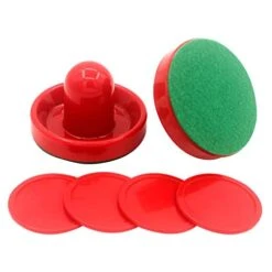 Air Hockey Set Table Plastic Pushers And Pucks Entertaining Lightweight Wear-Resistant Game Toy Arcade Goalies Accessories, Red -Folkmanis Toys Shop 417FdJcdE9L