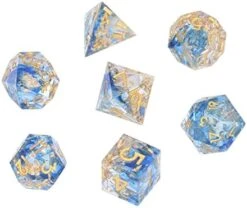 DND Dice Set, Resin Polyhedral D/D Dragon Dice With Box For Dungeons/Dragons Pathfinder TTRPG, 7 Pack(Blue+Gold) Adult Spoof Whole Person Toys -Folkmanis Toys Shop 417GNa4rI3L. AC