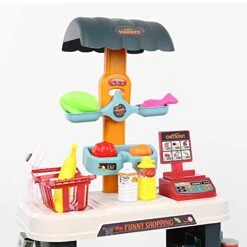 Muuxien Check Please Grocery Game Store Children’S Gifts Girl Supermarket Kitchen Toy Set With Scanner And Accessories, Pretend Game Food Shopping Retro 80s Toys Girls -Folkmanis Toys Shop 417selIgThL