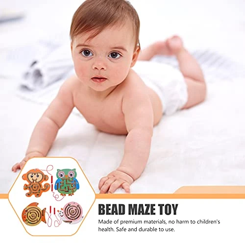 NUOBESTY 4Pcs Wooden Magnetic Maze Puzzle Game Animals Shape Maze Toys Magnetic Pen Driving Beads Interactive Maze Game Early Educational For Kids Toddler 4 NUOBESTY 4Pcs Wooden Magnetic Maze Puzzle Game Animals Shape Maze Toys Magnetic Pen Driving Beads Interactive Maze Game Early Educational For Kids Toddler - Image 2