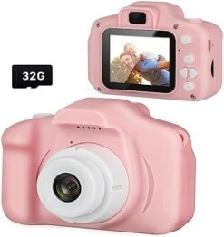 Vasttron Camera Toys For Kids 3 4 5 6 7 8 9 10 11 12 Years - Girls Boys Gift Digital Selfie Cameras Toddler Pink/Blue Cute Cat Camcorder Video Game Tools Children Electronics Toy With 32GB SD Card -Folkmanis Toys Shop 41864D8Y1QL. AC