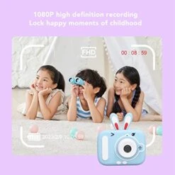 Okuyonic Video Camera Toy, 2.0 Inch Color Display Children Camera Rich Effects Auto With 32G Memory Card For Birthday (Blue) -Folkmanis Toys Shop 4191ODk33BL