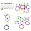 Jooley Hopscotch Ring Game-10 Set With 1 Premium Sandbag, Multi-Colored 10 Hoops And 15 Connectors For Girls And Boys Outdoor Play At The Park Or Indoor -Folkmanis Toys Shop 419EbcSBVqL