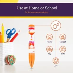 Special Supplies Liquid Motion Bubbler Toy Cool Pens 6-Pack Colorful Hourglass Timer With Droplet Movement, Bedroom, Sensory Play, Cool Home Or School -Folkmanis Toys Shop 419g0p3REGL