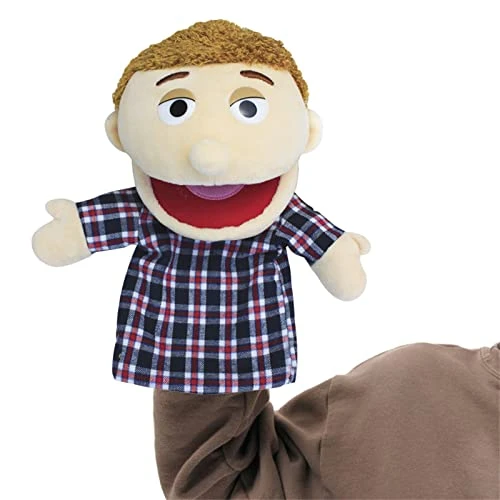 Lovely Family Hand Puppets Mouth Opening Plush Puppets Toys Role Playing Toys Puppets Children Storytelling Teaching Toys (Red Blue Plaid Dad, 30cm) 4 Lovely Family Hand Puppets Mouth Opening Plush Puppets Toys Role Playing Toys Puppets Children Storytelling Teaching Toys (Red Blue Plaid Dad, 30cm) - Image 2