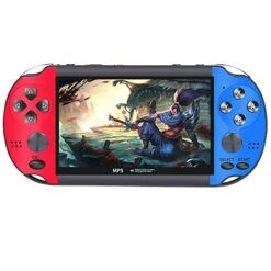 CZT 4.3 Inch Retro Game Console Built-in 3000 Handheld Game Console Portable Game Device Handheld Game Console MP3 MP4 E-Book Nostalgic Children's Gift (Bluered)