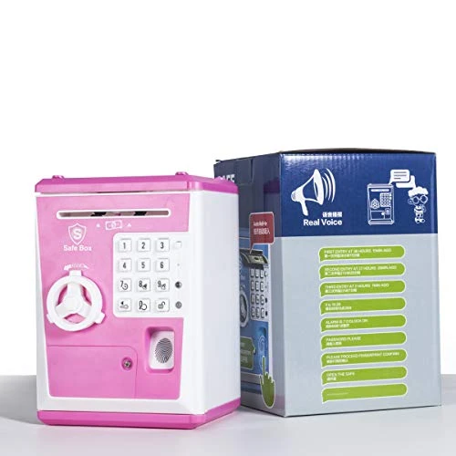 LIKE Toy Piggy Bank Safe Box Fingerprint ATM Bank ATM Machine Money Coin Savings Bank For Kids Pink 5 LIKE Toy Piggy Bank Safe Box Fingerprint ATM Bank ATM Machine Money Coin Savings Bank For Kids Pink - Image 3