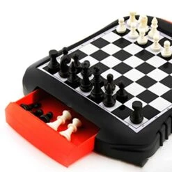 Professional Chess Set Magnetic Travel Drawer Storage Convenient To Carry To School Camping-Educational Toys For Kids And Adults Intellectual Games ( Color : Black )