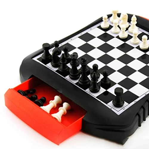 Professional Chess Set Magnetic Travel Drawer Storage Convenient To Carry To School Camping-Educational Toys For Kids And Adults Intellectual Games ( Color : Black ) 3 Professional Chess Set Magnetic Travel Drawer Storage Convenient To Carry To School Camping-Educational Toys For Kids And Adults Intellectual Games ( Color : Black )