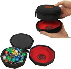 GeekOn Protective Padded Dice Case & Integrated Felt Dice Tray For Board Games, Tabletop Games And RPGs - Holds & Protects Over 75 Dice! Perfect For Game Night! (Gray) -Folkmanis Toys Shop 41AbBTA3j L. AC
