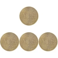 STOBOK Making For Coin Love Sided Collection Makers Maker Flipping Stereoscopic Wish Board Coins Yes Lucky God Home No Decision Decorative Style Game Treasure Golden Gold Challenge 4pcs