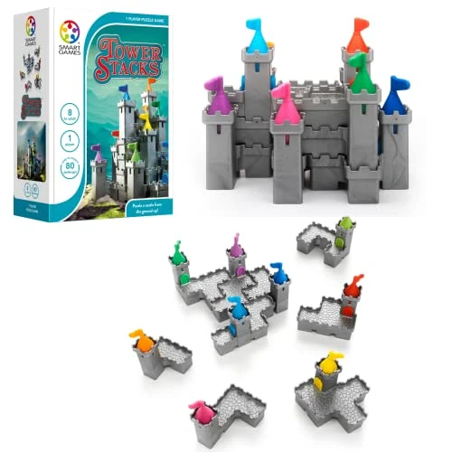 SmartGames Tower Stacks Castle Building Game With 80 Challenges For Ages 8-Adult 3 SmartGames Tower Stacks Castle Building Game With 80 Challenges For Ages 8-Adult