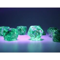 Borealis Kelp Luminary Dice With Lt Green Numbers 7+1 Dice Set 16mm (5/8in) Chessex -Folkmanis Toys Shop 41B3ep2cexL