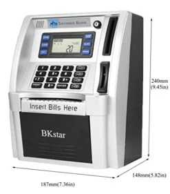 𝐁𝐊𝐬𝐭𝐚𝐫 𝟐𝟎𝟐𝟑 𝐔𝐩𝐠𝐫𝐚𝐝𝐞𝐝 ATM Piggy Bank For Real Money For Kids With Debit Card, Bill Feeder, Coin Recognition, Balance Calculator, Digital Electronic Money Safe Saving Cash Box -Folkmanis Toys Shop 41BBgt7FVTL