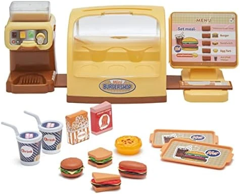 Pretend Play Burger Shop With Menu Toy Set, Kids Kitchen Playset Play Food Retro Diner Stand For Kids - Toddler Kitchen Playset Accessories Toy With Juice Drink Machines, Hamburger Fastfood- 25 PCS 10 Pretend Play Burger Shop With Menu Toy Set, Kids Kitchen Playset Play Food Retro Diner Stand For Kids - Toddler Kitchen Playset Accessories Toy With Juice Drink Machines, Hamburger Fastfood- 25 PCS - Image 8