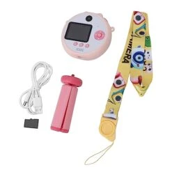 Kids Mini Play Camera, 2 Inch HD IPS Screen 48MP Dual Lens Kids Camera Toy With Tripod (Pink) -Folkmanis Toys Shop 41BKQxqcJUL