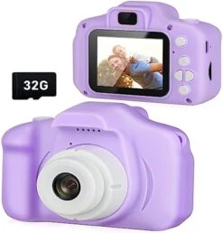 Vasttron Camera Toys For Kids 3 4 5 6 7 8 9 10 11 12 Years - Girls Boys Gift Digital Selfie Cameras Toddler Pink/Blue Cute Cat Camcorder Video Game Tools Children Electronics Toy With 32GB SD Card -Folkmanis Toys Shop 41BNn0i2AL. AC