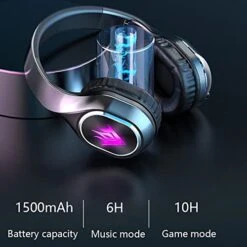 Wireless Headphones, Lightweight Noise Cancelling Headset Over-Ear With Low Latency, T2 Game Headset Sport Earbuds Luminous Dual Mode Bluetooth 5.2 Can Support TF- Card Mode, Bluetooth Earbuds #F -Folkmanis Toys Shop 41BSyliAvrL