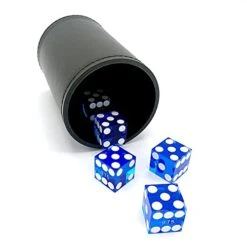 Luck Lab Black Leather Dice Stacking Cup With 5 Serialized Razor Edge 19 Mm Casino Dice - Pro Straight Cup For Stacking And Magic Tricks (Blue Dice) 13 Luck Lab Black Leather Dice Stacking Cup With 5 Serialized Razor Edge 19 Mm Casino Dice - Pro Straight Cup For Stacking And Magic Tricks (Blue Dice) -Folkmanis Toys Shop 41BaywiabGL