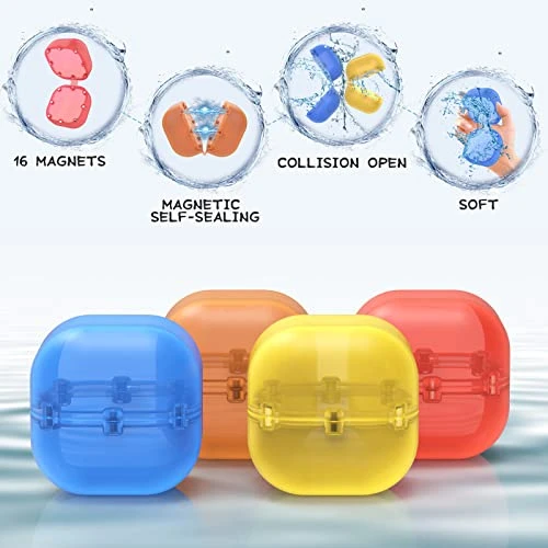 12PCS Reusable Water Balloons, Silicone Magnetic Water Balloons, Self-Sealing Refillable Water Balloons Water Balloons For Kids Adults Outside Play, Water Fight Game, Swimming Pool Party Supplies 4 12PCS Reusable Water Balloons, Silicone Magnetic Water Balloons, Self-Sealing Refillable Water Balloons Water Balloons For Kids Adults Outside Play, Water Fight Game, Swimming Pool Party Supplies - Image 2