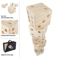 Hey! Play! Set Of 2 Outdoor Games For Adults And Family - Wood Blocks Stacking Game And Large Dice Set – Yard Game Set 12 Hey! Play! Set Of 2 Outdoor Games For Adults And Family - Wood Blocks Stacking Game And Large Dice Set – Yard Game Set -Folkmanis Toys Shop 41C0FddvImL